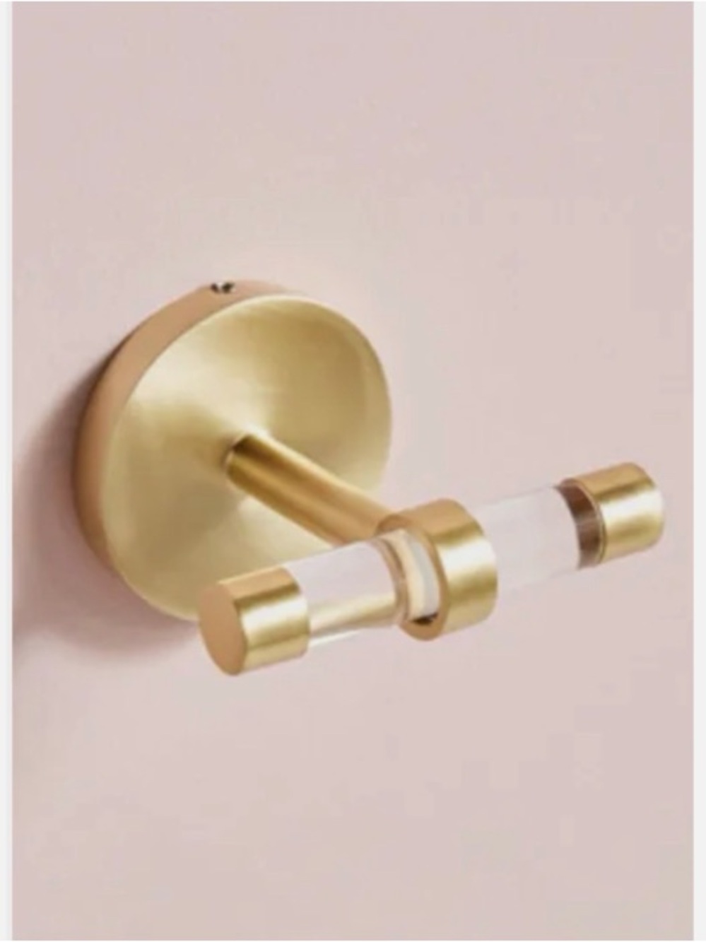 Anthropologie Brushed Gold and Clear Acrylic Wall Bath Hook